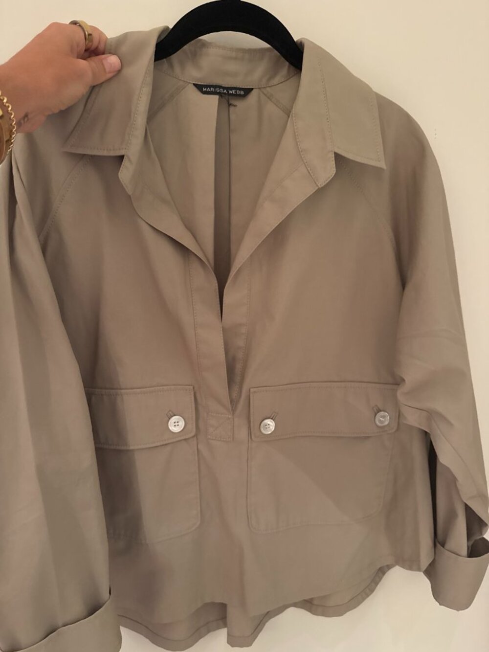 Marissa Webb Dante Utility Jacket Beige Canvas Size S